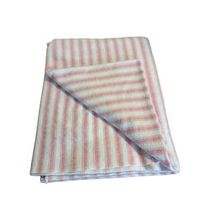 Vintage Carters Pink White Striped Receiving Blanket 100% Cotton 30x40